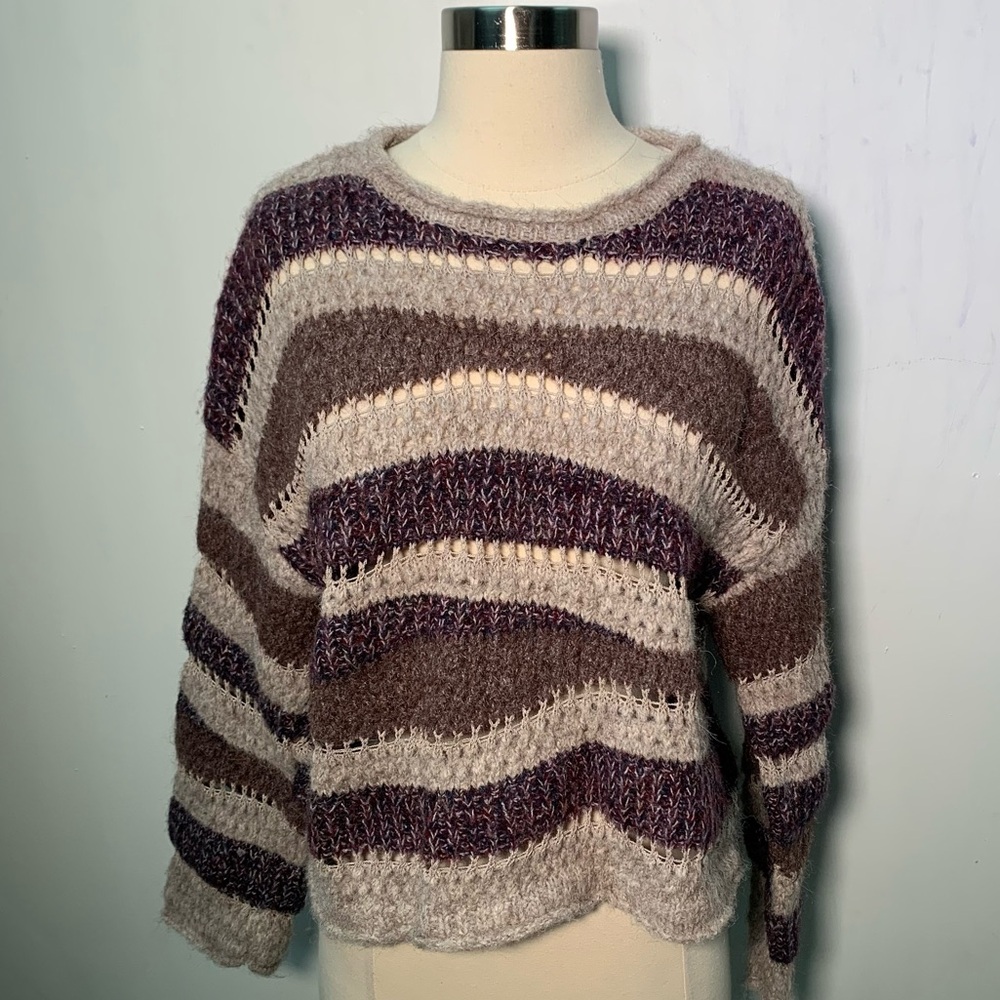 ZARA NWT MIX KNIT SWEATER BOHO SIZE S